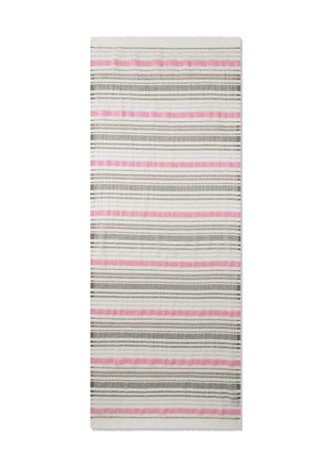 WOVEN SCARF COTTON MIX STRIPES OMG grau-70X180CM, grau GRY2 Bild 2