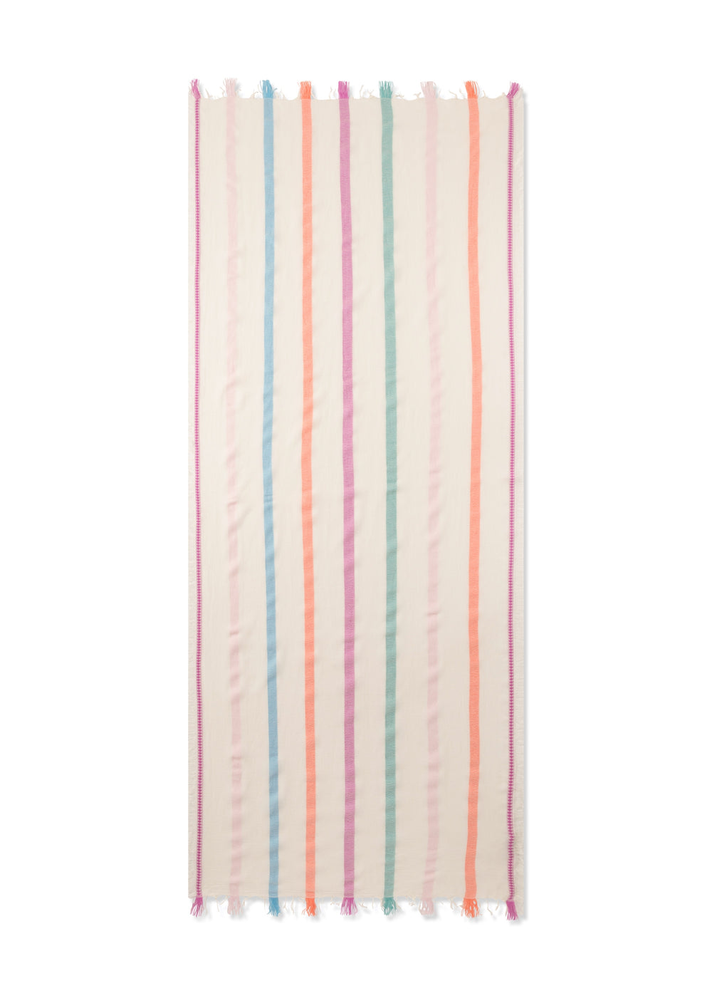 WOVEN SCARF COTTON MIX STRIPES weiß-70X180CM, weiß WHI2 Bild 2