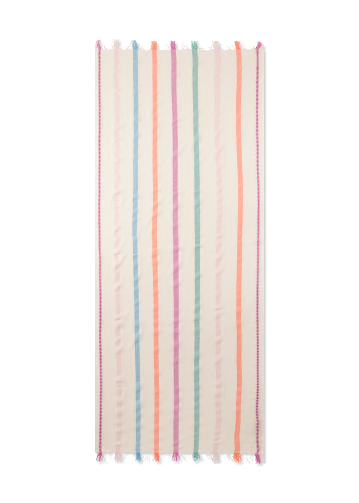 WOVEN SCARF COTTON MIX STRIPES weiß-70X180CM, weiß WHI2 Bild 2