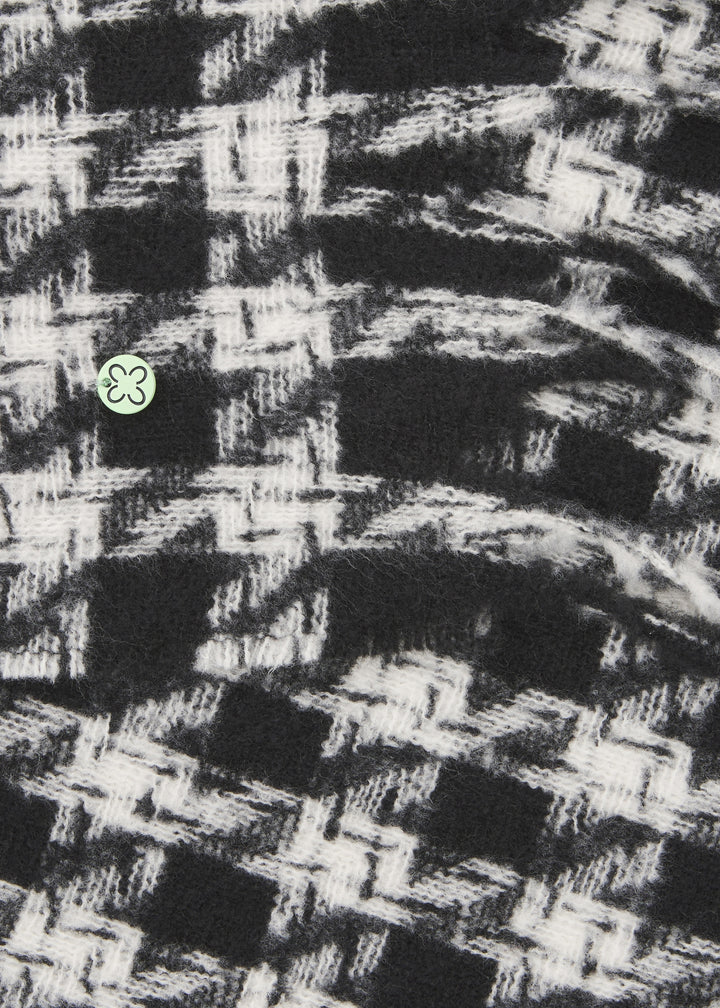 WOVEN SCARF HOUNDSTOOTH WITH FRINGES schwarz-65X180CM, schwarz BLK2 Bild 3
