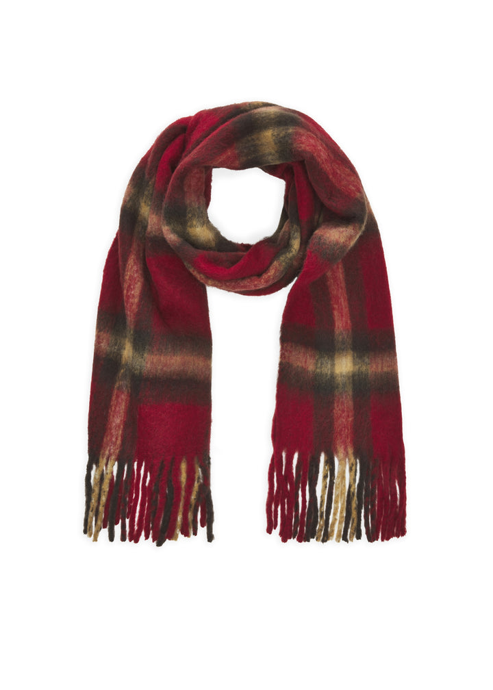WOVEN SCARF POLY RECYCLED CHECKS rot-40X190CM, rot RED2 Bild 1