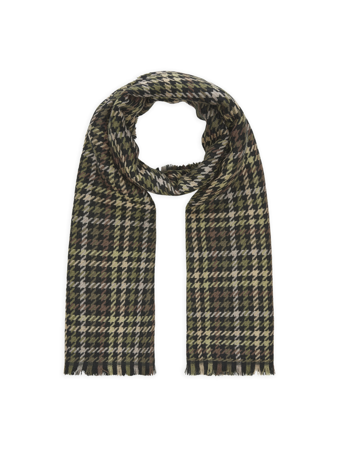 WOVEN SCARF POLYACRYL/WOOL CHECKS grün-70X180CM, grün GRE3 Bild 1