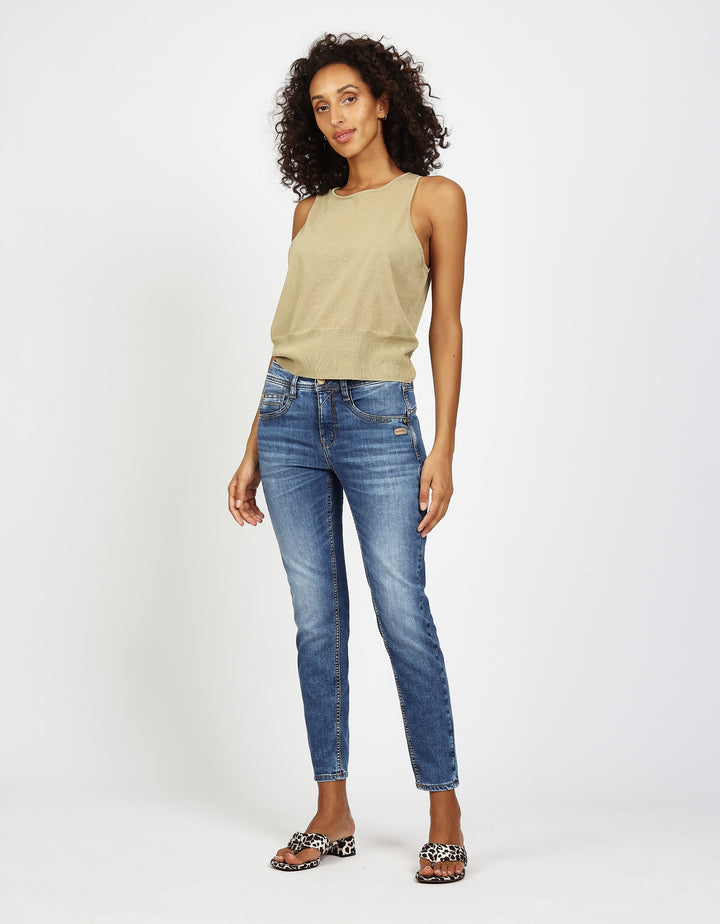 94AMELIE CROPPED, solid midblue 7729 Bild 2
