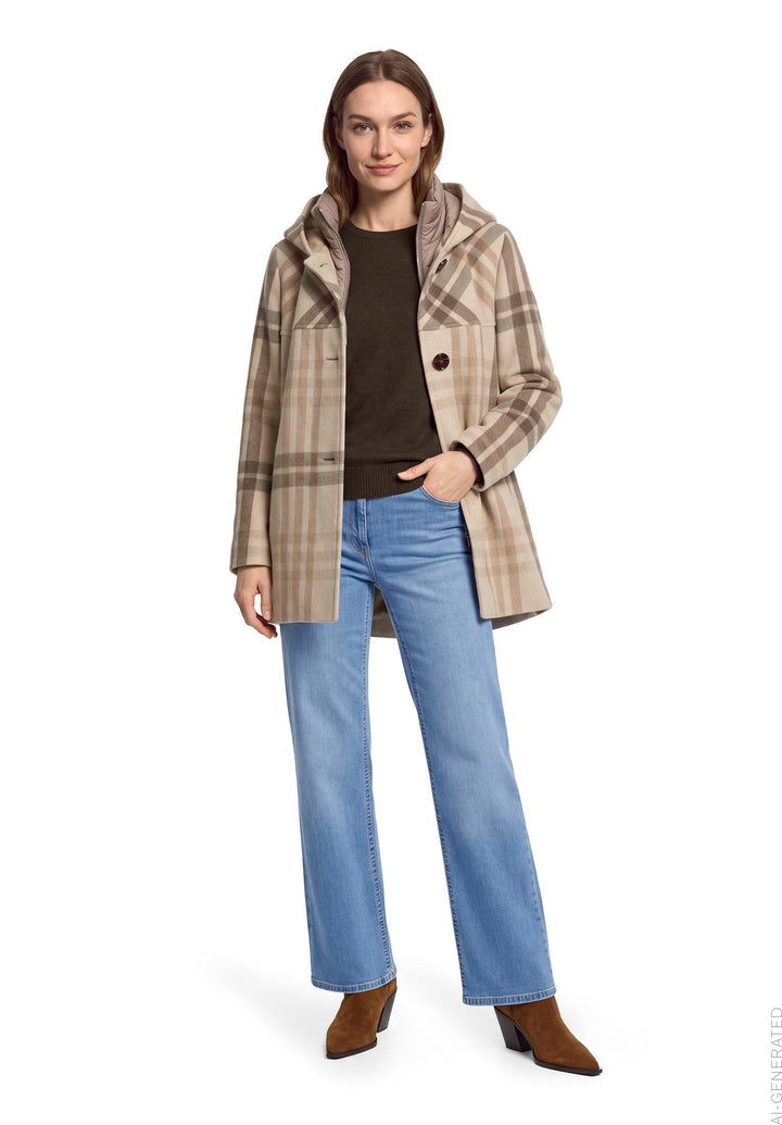 Jacke Wolle, Beige/Brown 7875 Bild 5
