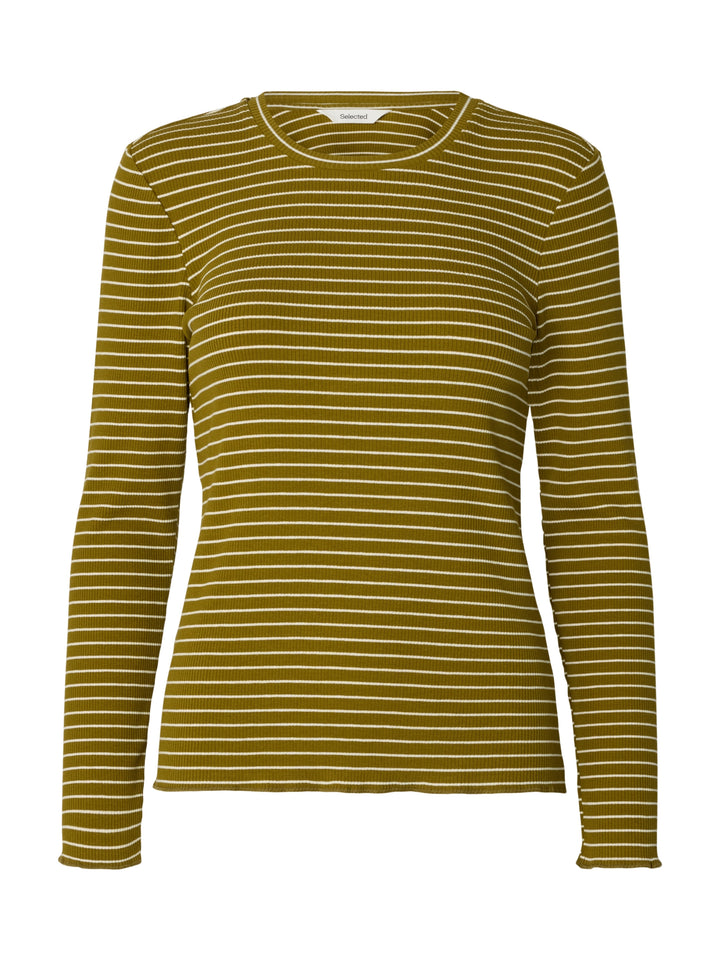 SLWANNA LS CREW NECK TEE STR NOOS, Fir Green/W SNOW WHITE STRIPES - TH 261815009 Bild 1