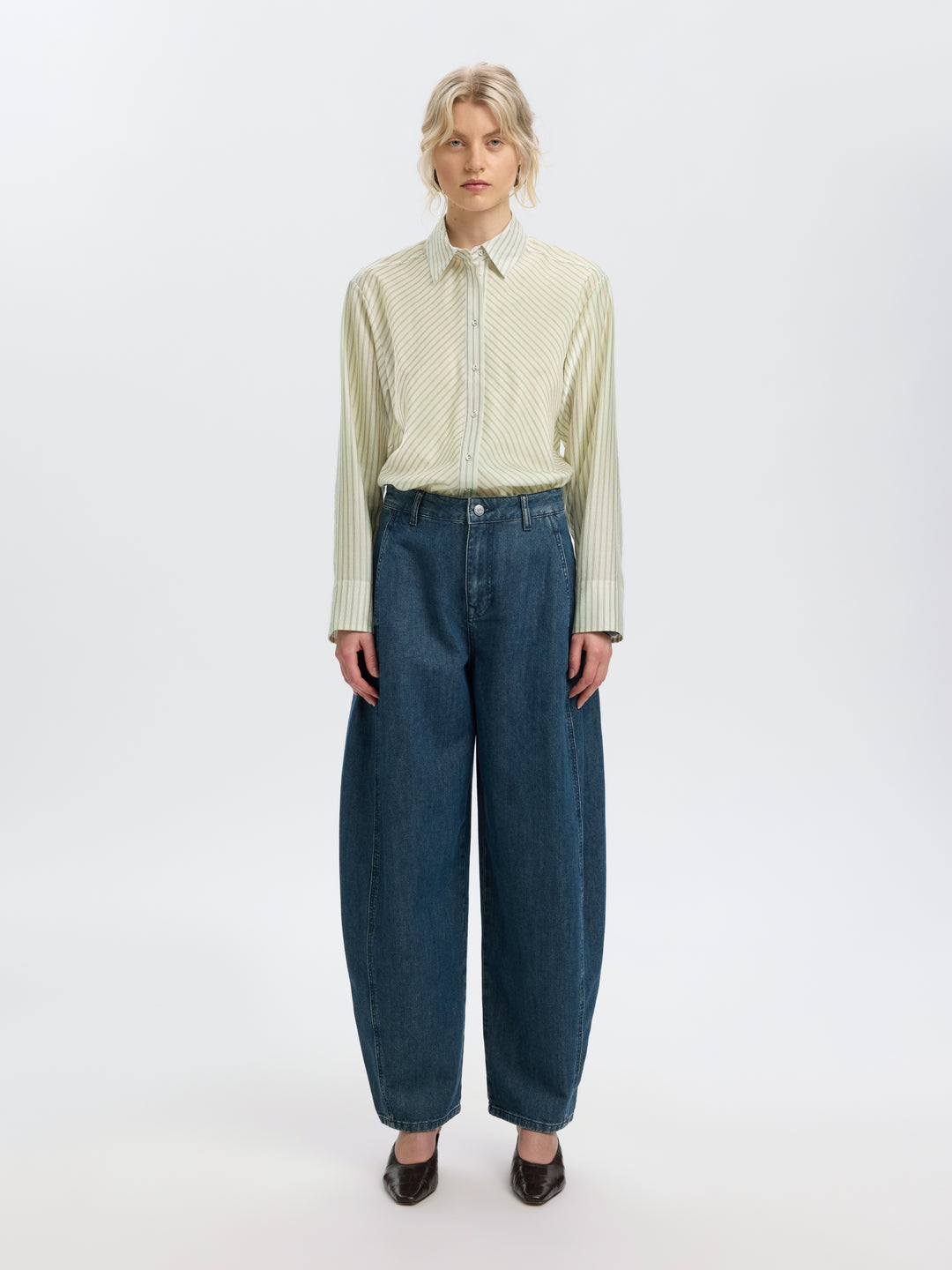 SLWCONNIE LS RELAXED SHIRT, Egret/STRIPE 178372001 Bild 5