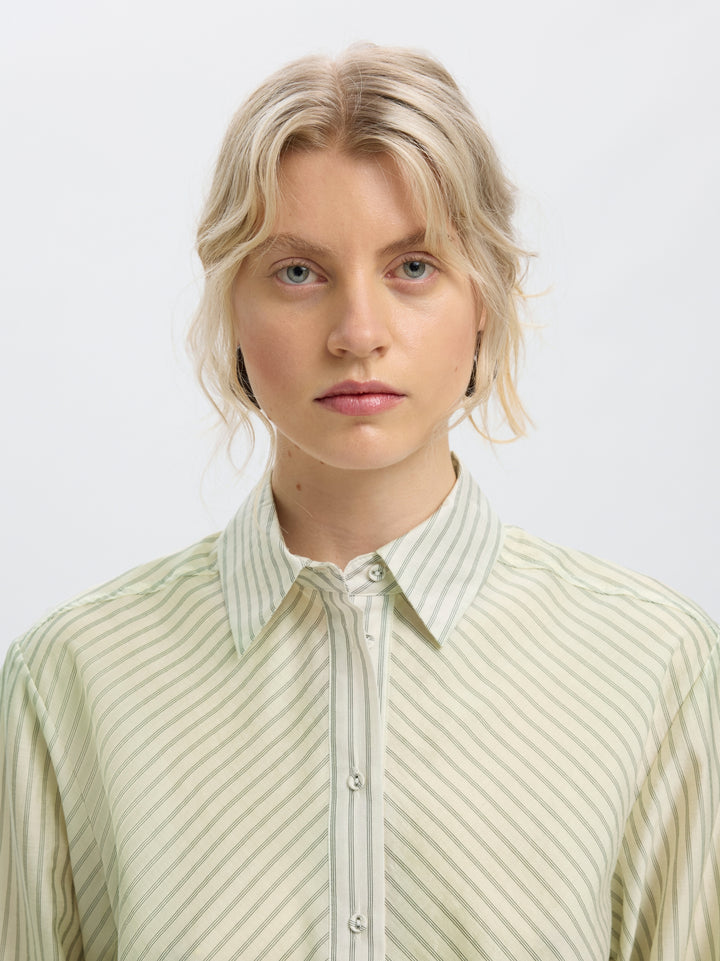 SLWCONNIE LS RELAXED SHIRT, Egret/STRIPE 178372001 Bild 6