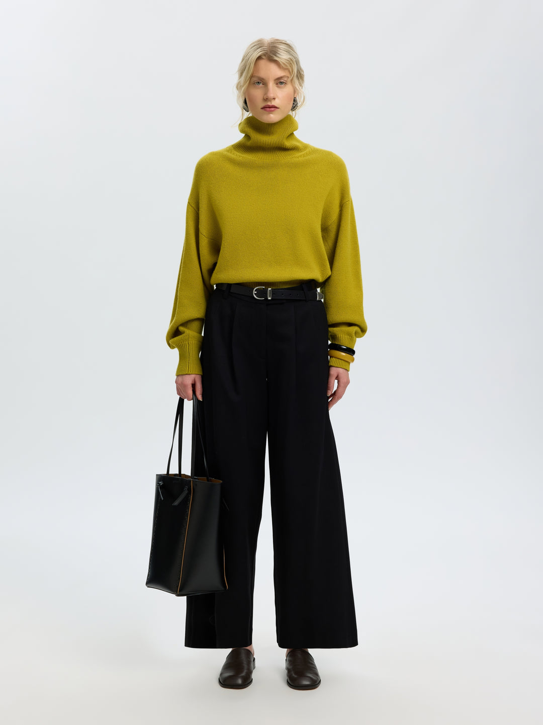SLWELLIE LS KNIT ROLL NECK, Avocado Oil 306985 Bild 5