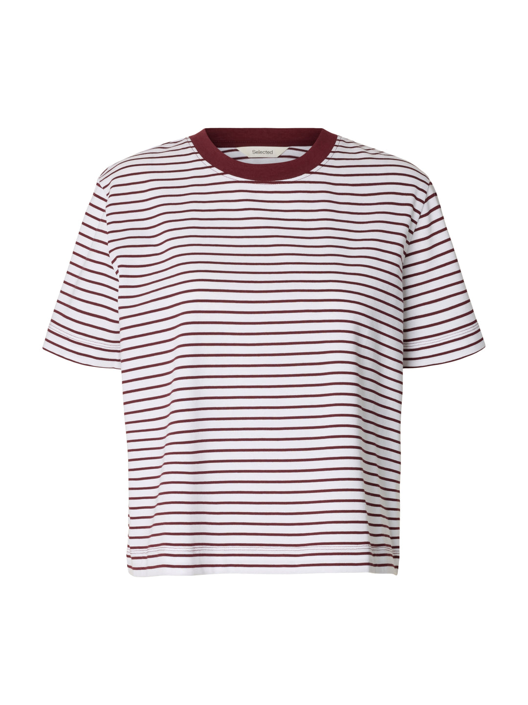 SLWESSENTIAL SS STRIPED BOXY TEE NO, Tawny Port/BRIGHT WHITE - THIN 198345010 Bild 1