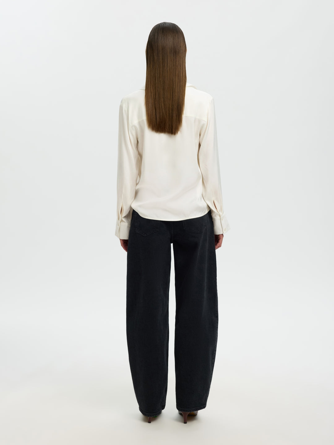 SLWJONNA REG LS OPEN COLLAR SHIRT N, Egret 178372 Bild 3