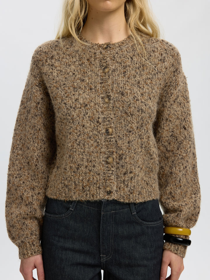 SLWKAT LS KNIT SHORT CARDIGAN, Travertine/Delicioso and Toffee 271795002 Bild 5