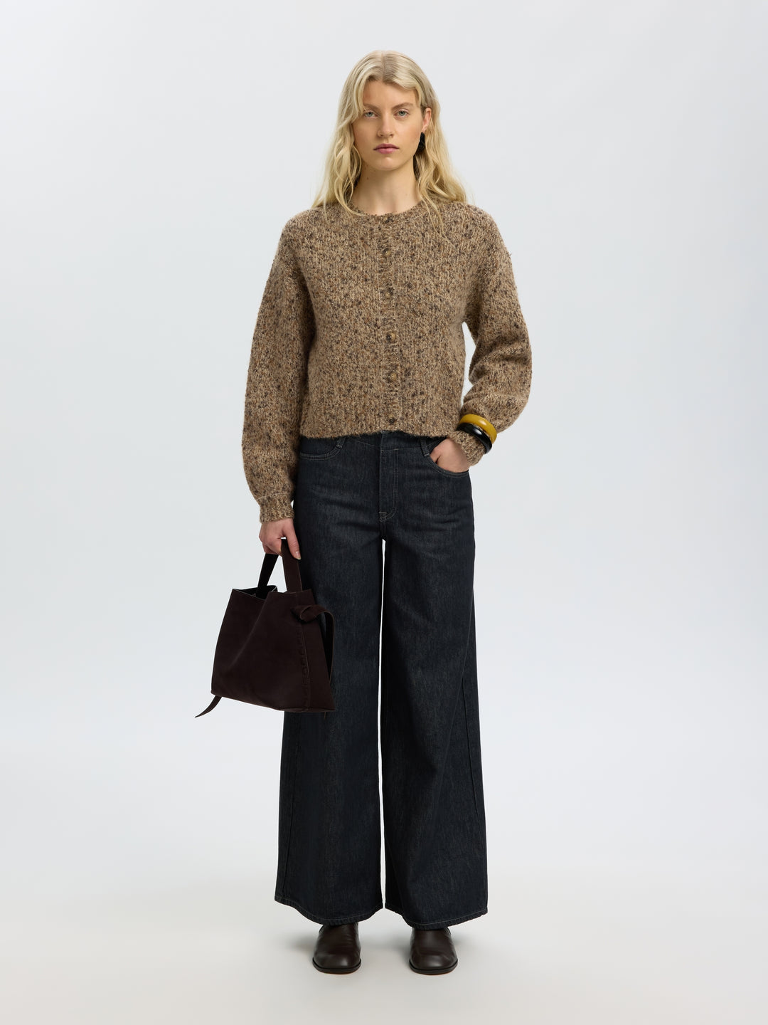 SLWKAT LS KNIT SHORT CARDIGAN, Travertine/Delicioso and Toffee 271795002 Bild 6