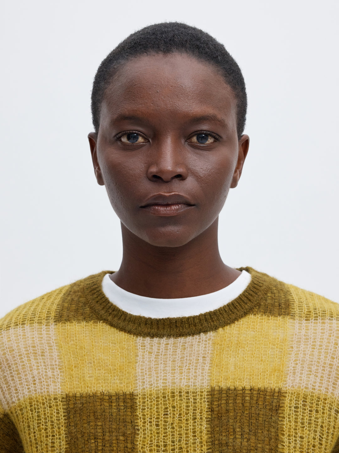 SLWLULU LOOSE LS CHECK KNIT O-NECK, Avocado Oil/Fir Green and Birch 306985002 Bild 6