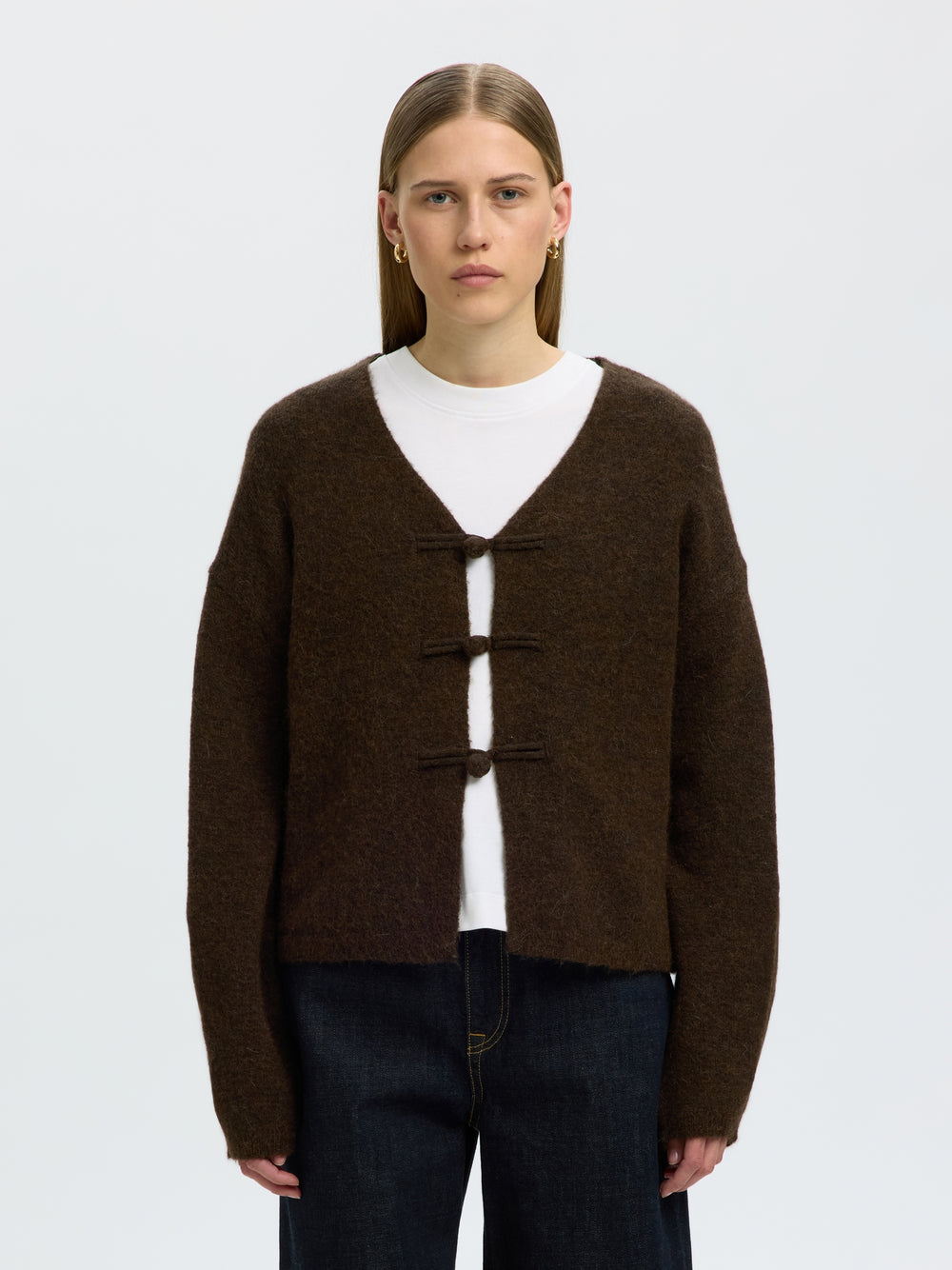 SLWLULU LS DUFFLE KNIT CARDIGAN, Delicioso/Melange 180751001 Bild 2