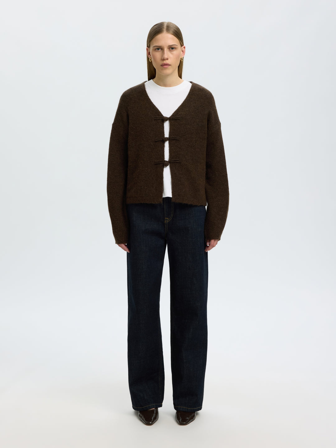SLWLULU LS DUFFLE KNIT CARDIGAN, Delicioso/Melange 180751001 Bild 4