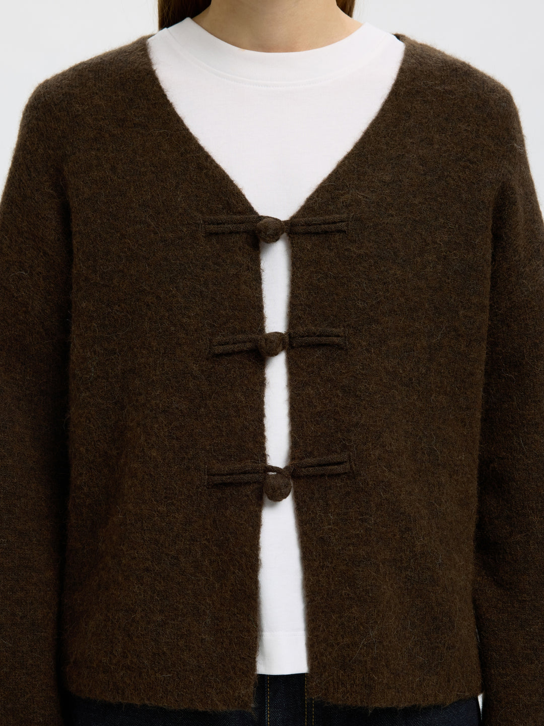 SLWLULU LS DUFFLE KNIT CARDIGAN, Delicioso/Melange 180751001 Bild 5