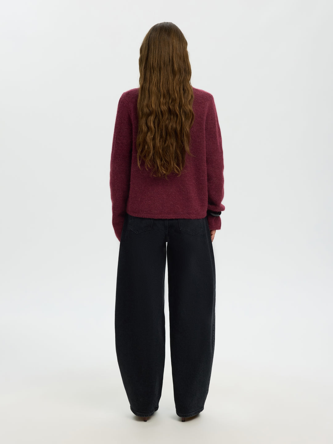 SLWLULU NEW LS KNIT CARDIGAN NOOS, Tawny Port/MELANGE 198345001 Bild 4