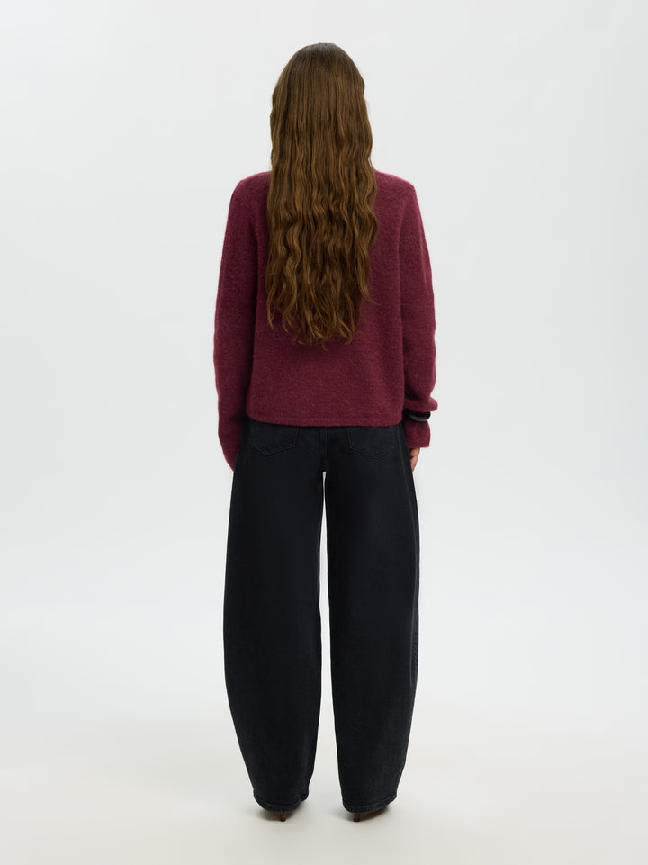 SLWLULU NEW LS KNIT CARDIGAN NOOS, Tawny Port/MELANGE 198345001 Bild 4