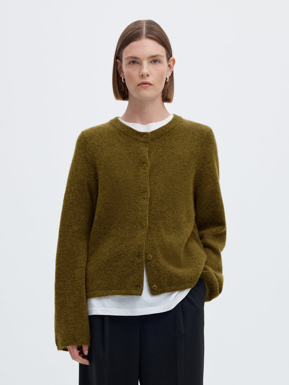 SLWLULU NEW LS KNIT CARDIGAN NOOS, Fir Green/MELANGE 261815001 Bild 2