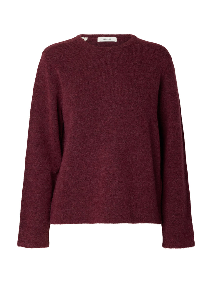 SLWLULU NEW LS KNIT O-NECK NOOS, Tawny Port/MELANGE 198345001 Bild 1