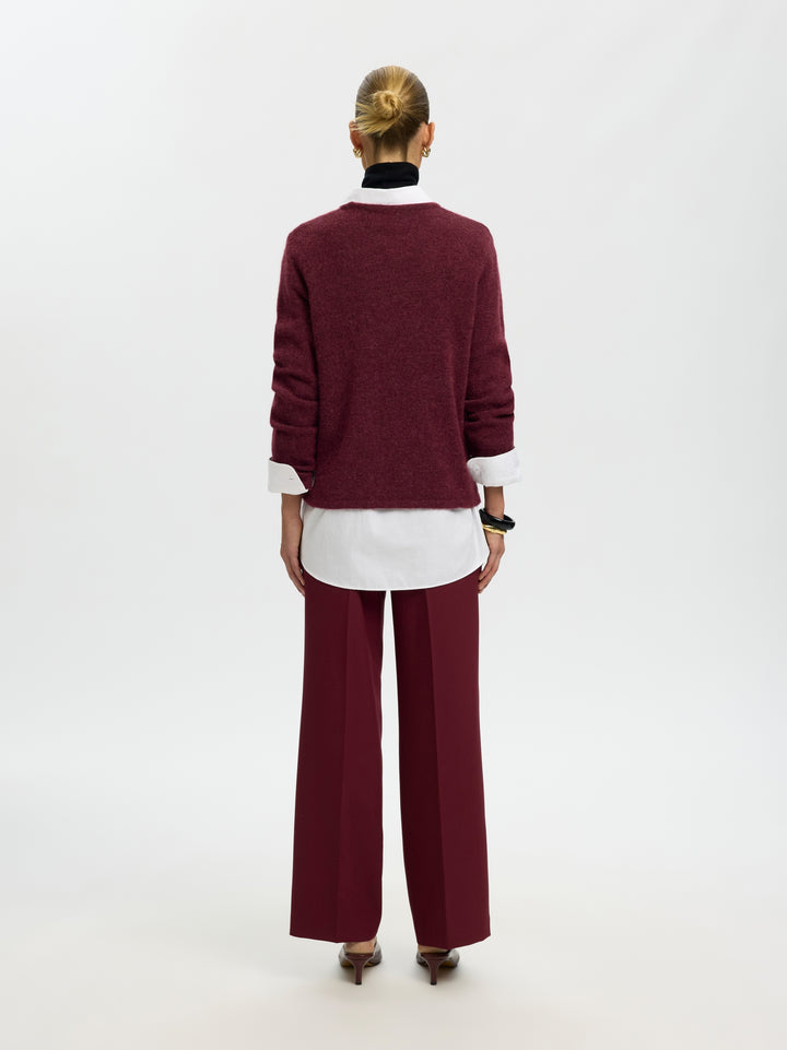 SLWLULU NEW LS KNIT O-NECK NOOS, Tawny Port/MELANGE 198345001 Bild 3