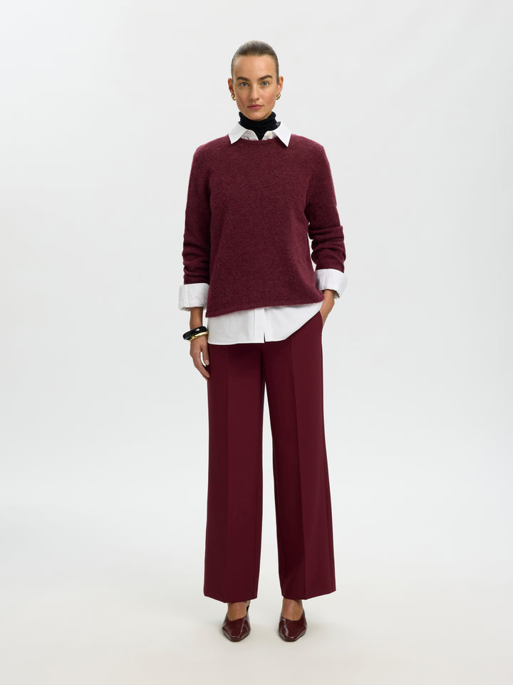 SLWLULU NEW LS KNIT O-NECK NOOS, Tawny Port/MELANGE 198345001 Bild 4