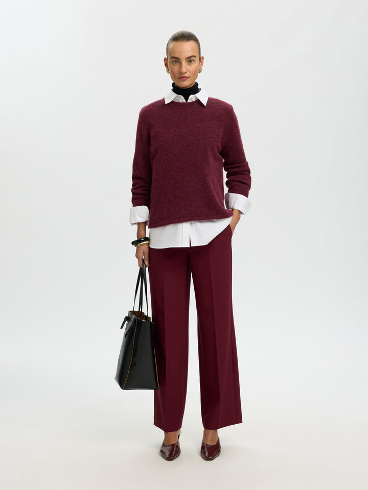 SLWLULU NEW LS KNIT O-NECK NOOS, Tawny Port/MELANGE 198345001 Bild 6