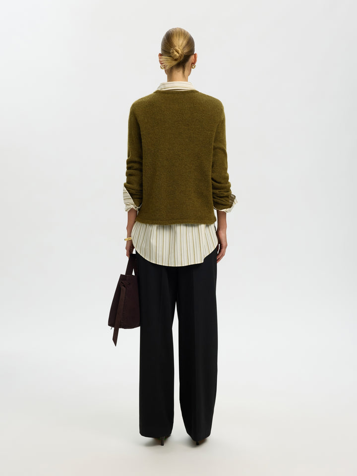 SLWLULU NEW LS KNIT O-NECK NOOS, Fir Green/MELANGE 261815001 Bild 3