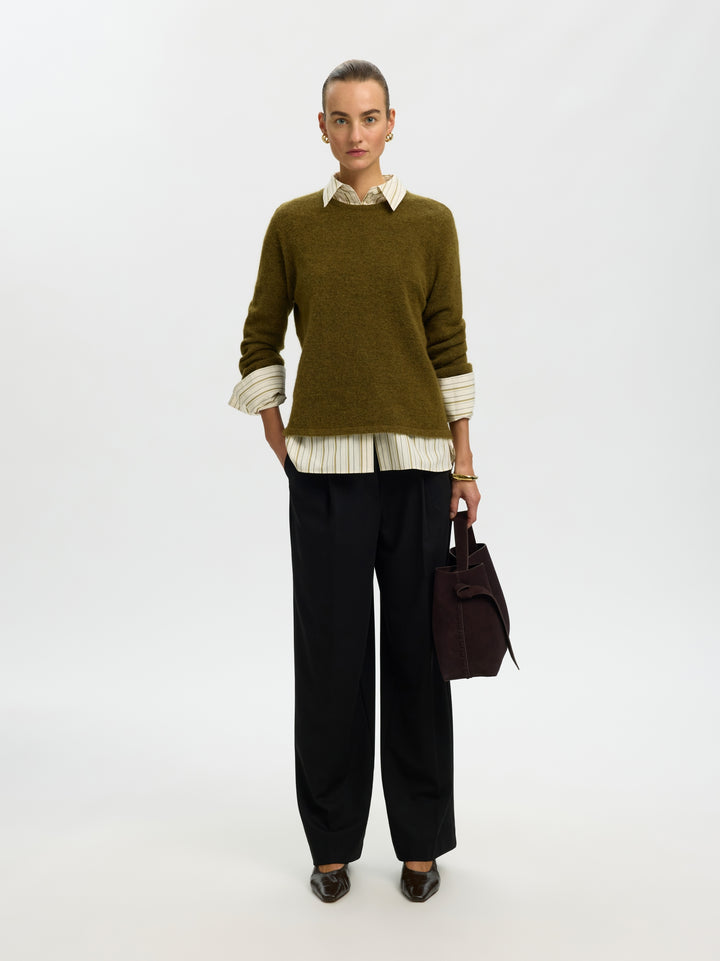 SLWLULU NEW LS KNIT O-NECK NOOS, Fir Green/MELANGE 261815001 Bild 4