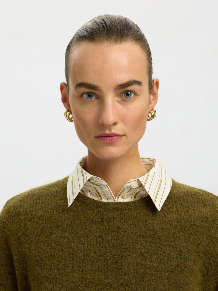 SLWLULU NEW LS KNIT O-NECK NOOS, Fir Green/MELANGE 261815001 Bild 5
