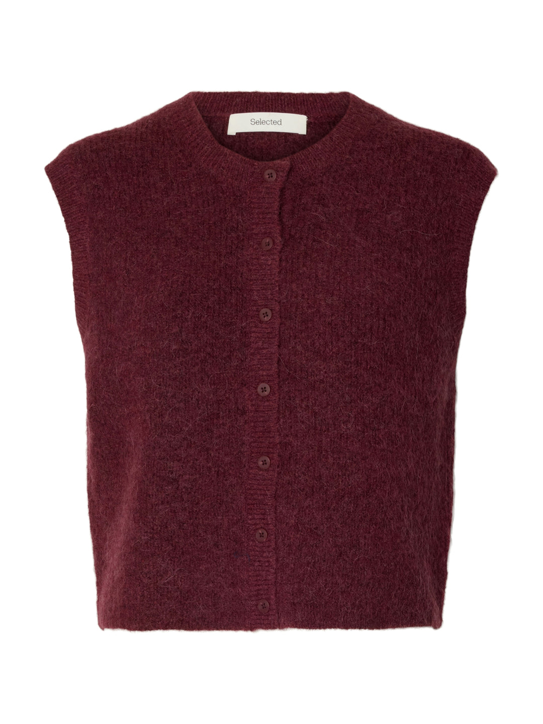 SLWLULU SL BUTTON O-NECK VEST NOOS, Tawny Port/Melange 198345001 Bild 1