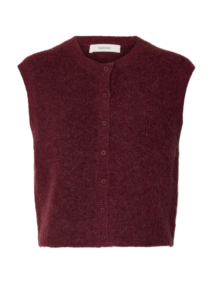 SLWLULU SL BUTTON O-NECK VEST NOOS, Tawny Port/Melange 198345001 Bild 1