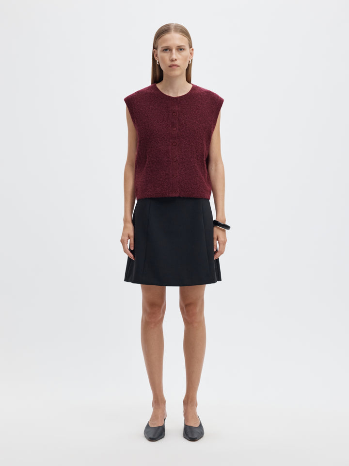 SLWLULU SL BUTTON O-NECK VEST NOOS, Tawny Port/Melange 198345001 Bild 3