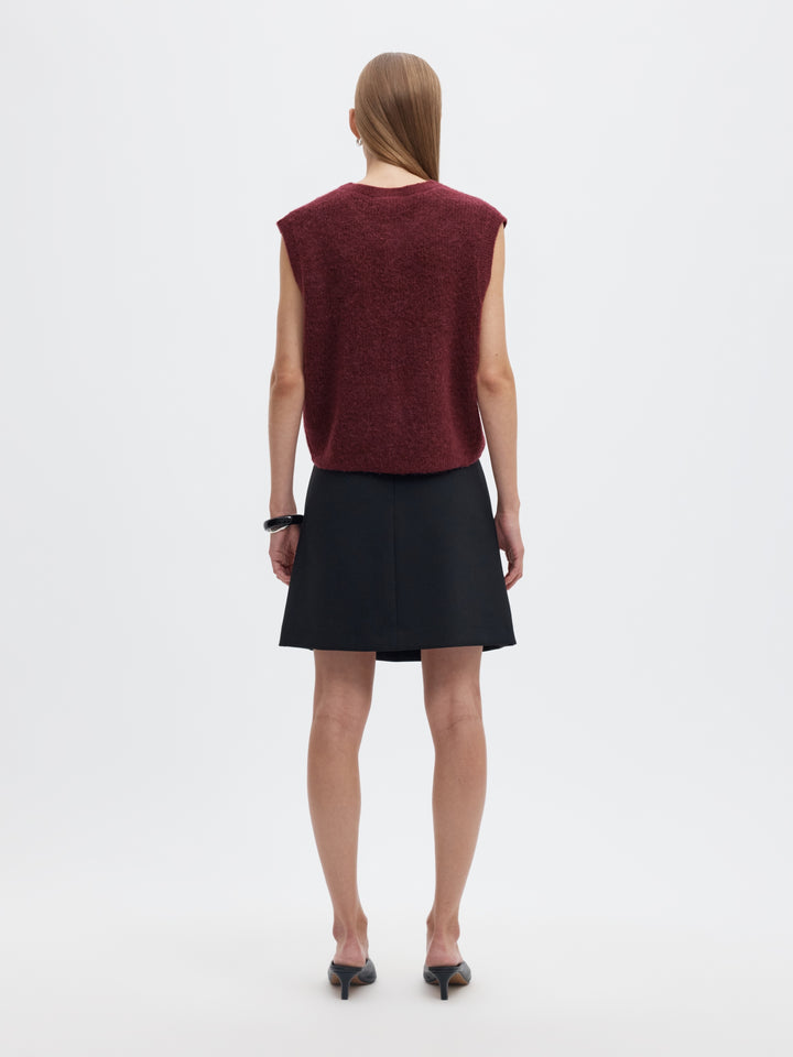 SLWLULU SL BUTTON O-NECK VEST NOOS, Tawny Port/Melange 198345001 Bild 4