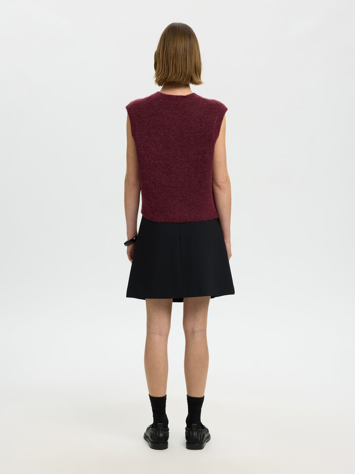SLWLULU SL BUTTON O-NECK VEST NOOS, Tawny Port/Melange 198345001 Bild 4