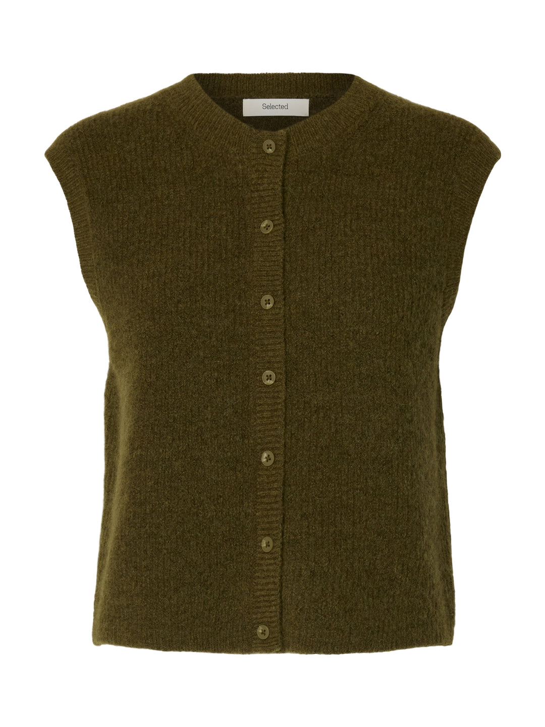 SLWLULU SL BUTTON O-NECK VEST NOOS, Fir Green/Melange 261815001 Bild 1