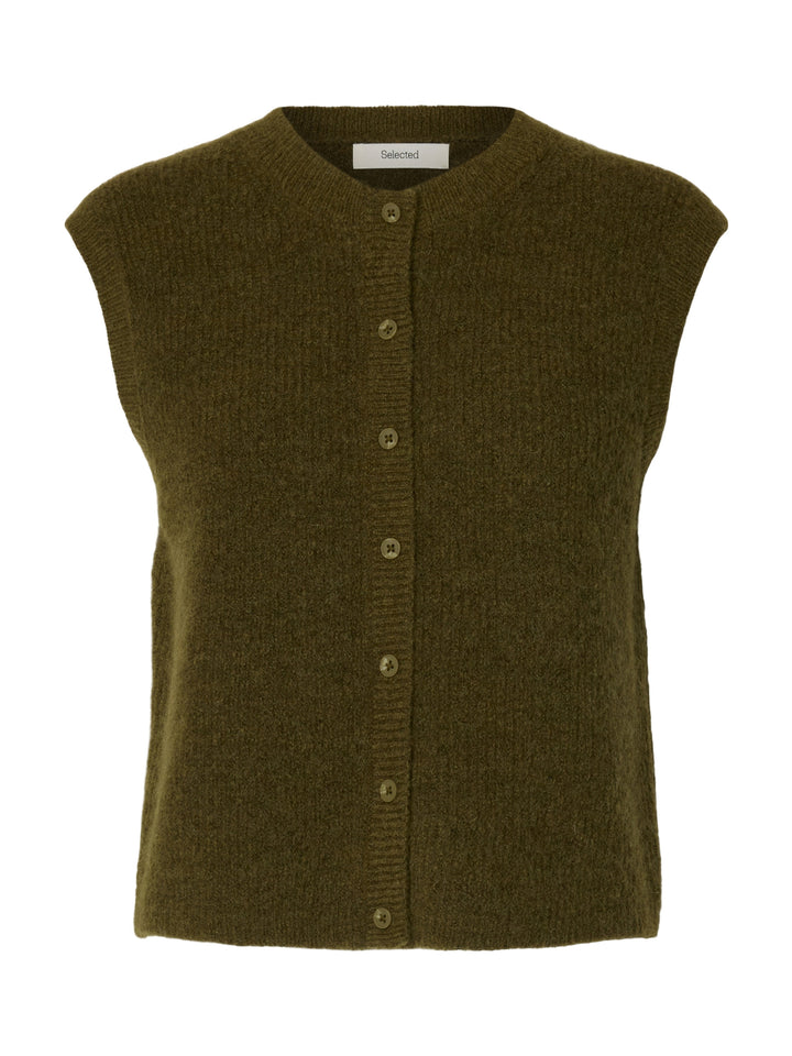 SLWLULU SL BUTTON O-NECK VEST NOOS, Fir Green/Melange 261815001 Bild 1