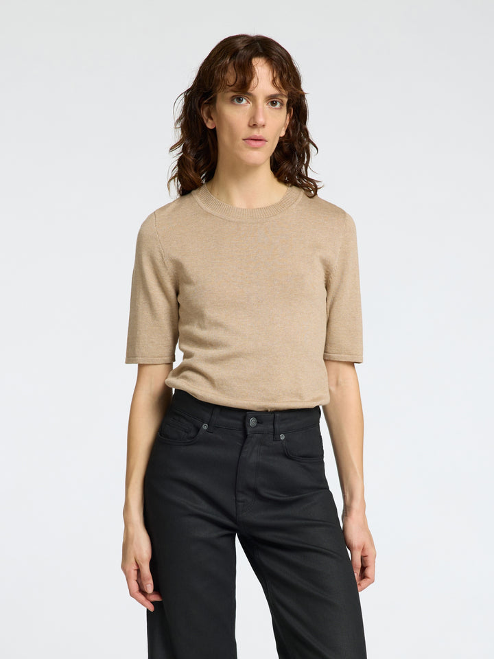 SLWLURA 2/4 KNIT O-NECK, Irish Cream/TONAL LUREX 297879001 Bild 2