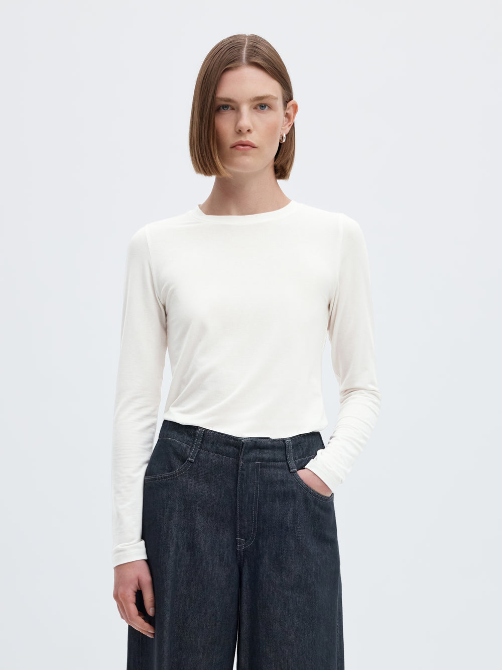 SLWMANJA LS O-NECK NOOS, Snow White 182634 Bild 2