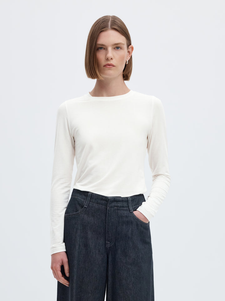 SLWMANJA LS O-NECK NOOS, Snow White 182634 Bild 2