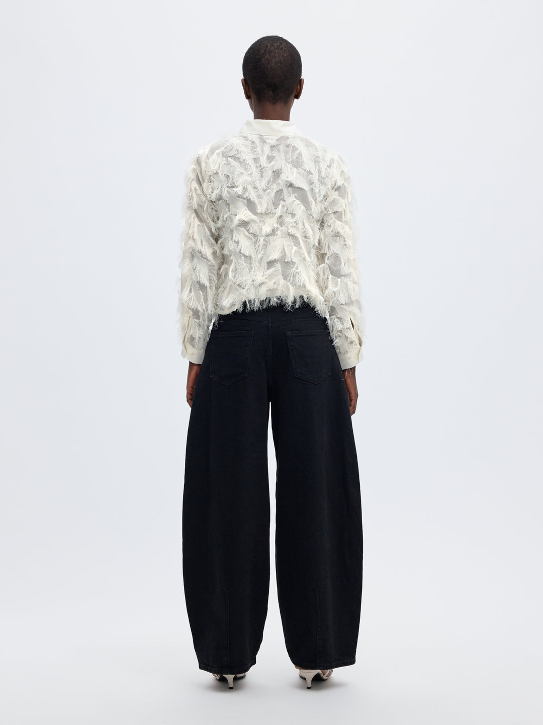 SLWMYLINE LS FLUFFY CROPPED SHIRT B, Egret 178372 Bild 3