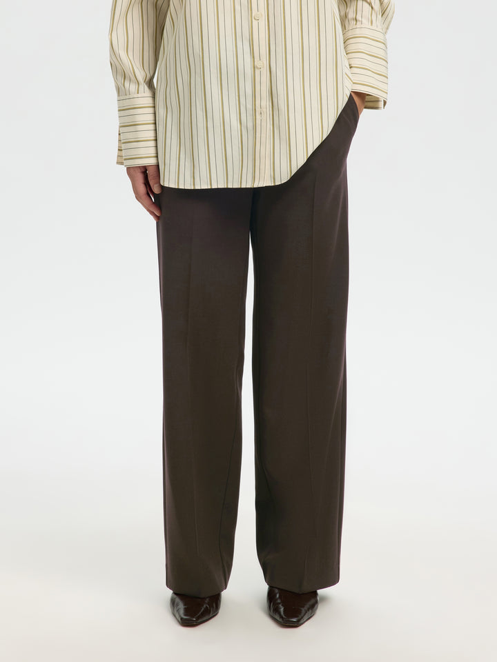 SLWRITA MW WIDE PANT MEL NOOS, Delicioso/MELANGE 180751001 Bild 4