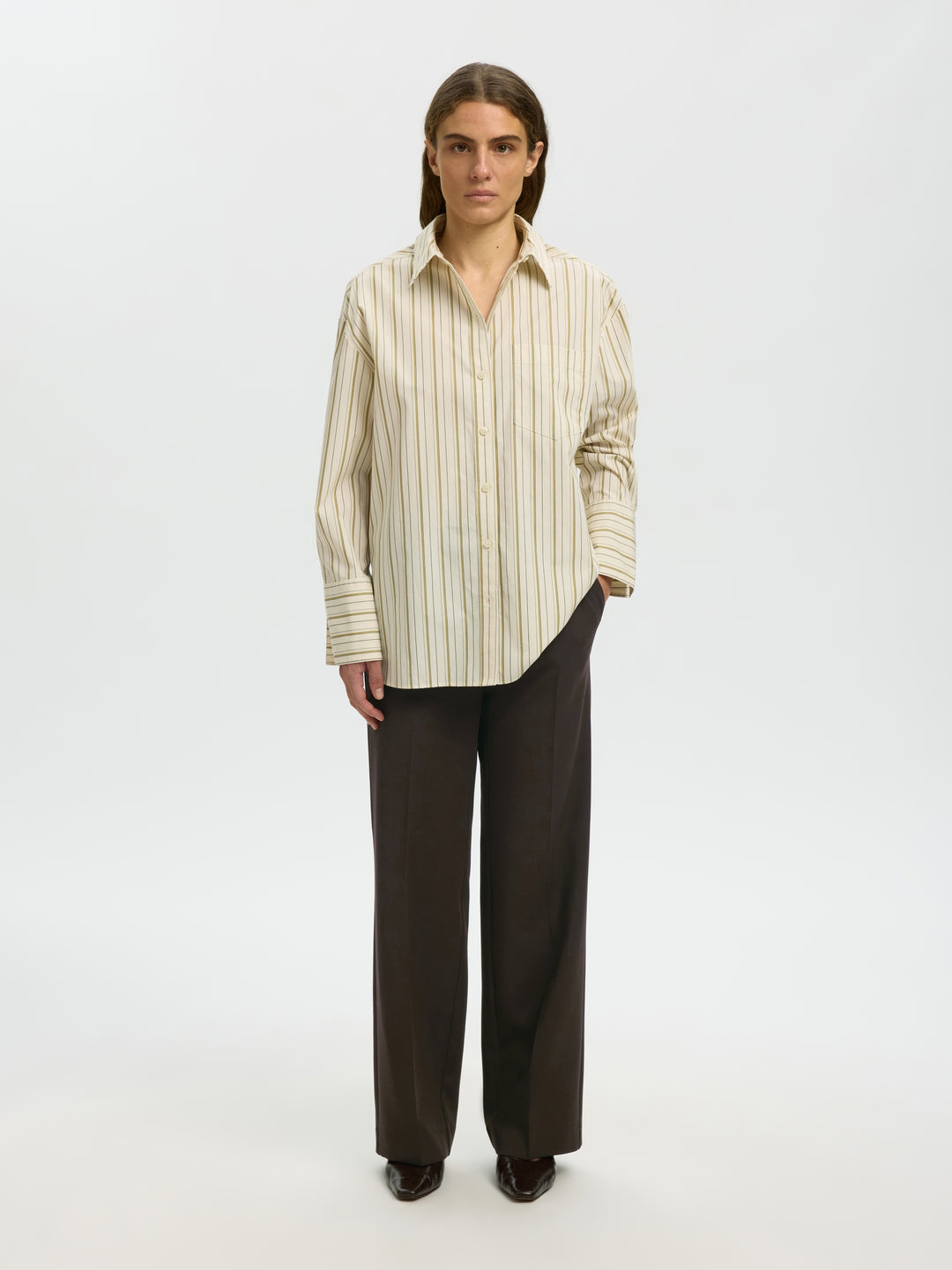 SLWRITA MW WIDE PANT MEL NOOS, Delicioso/MELANGE 180751001 Bild 6