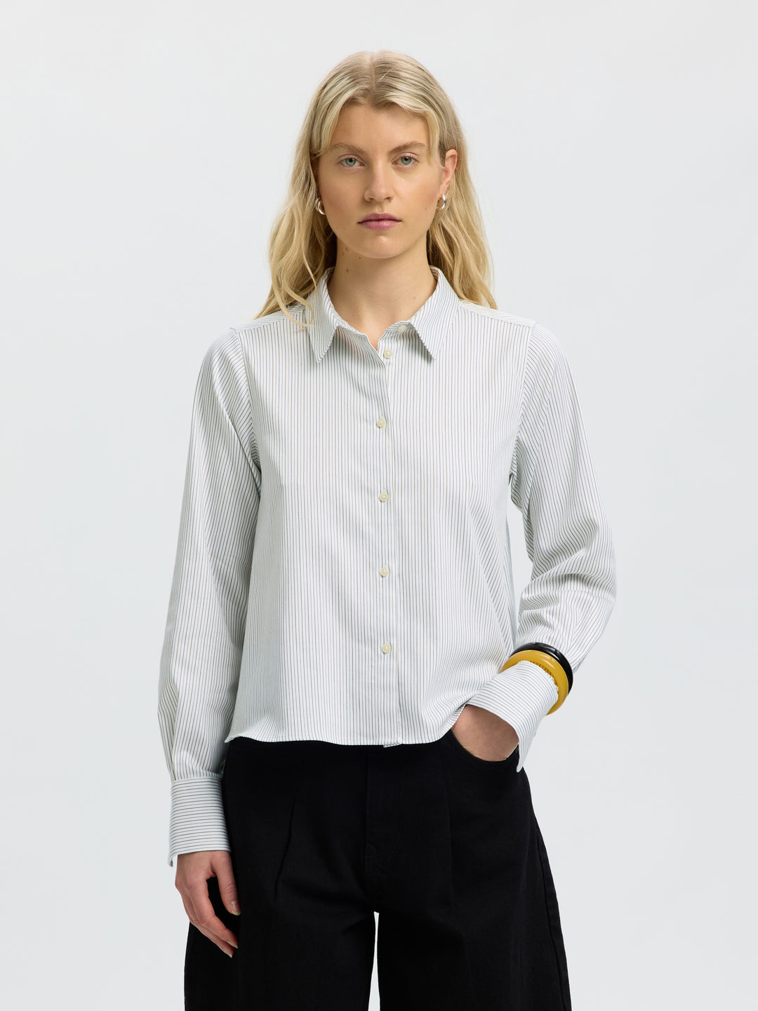 SLWROMIE LS RELAXED SHIRT, Avocado Oil/STRIPE 306985001 Bild 2
