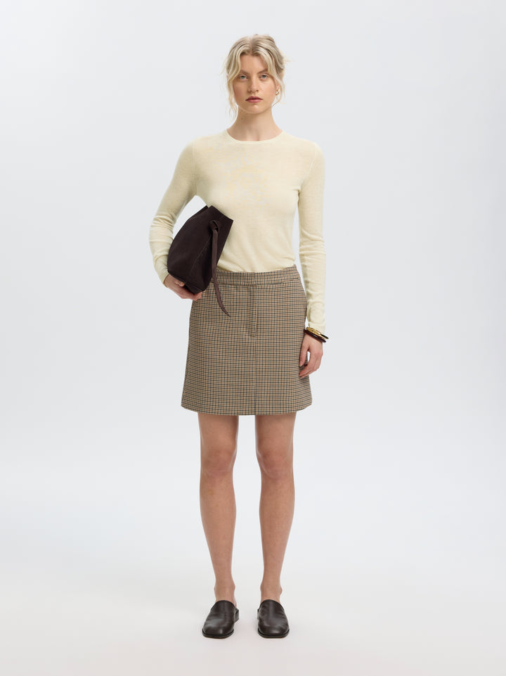SLWVENDY LS KNIT WOOL O-NECK NOOS, Birch 179771 Bild 5