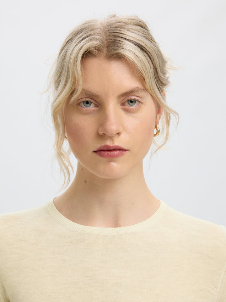 SLWVENDY LS KNIT WOOL O-NECK NOOS, Birch 179771 Bild 6