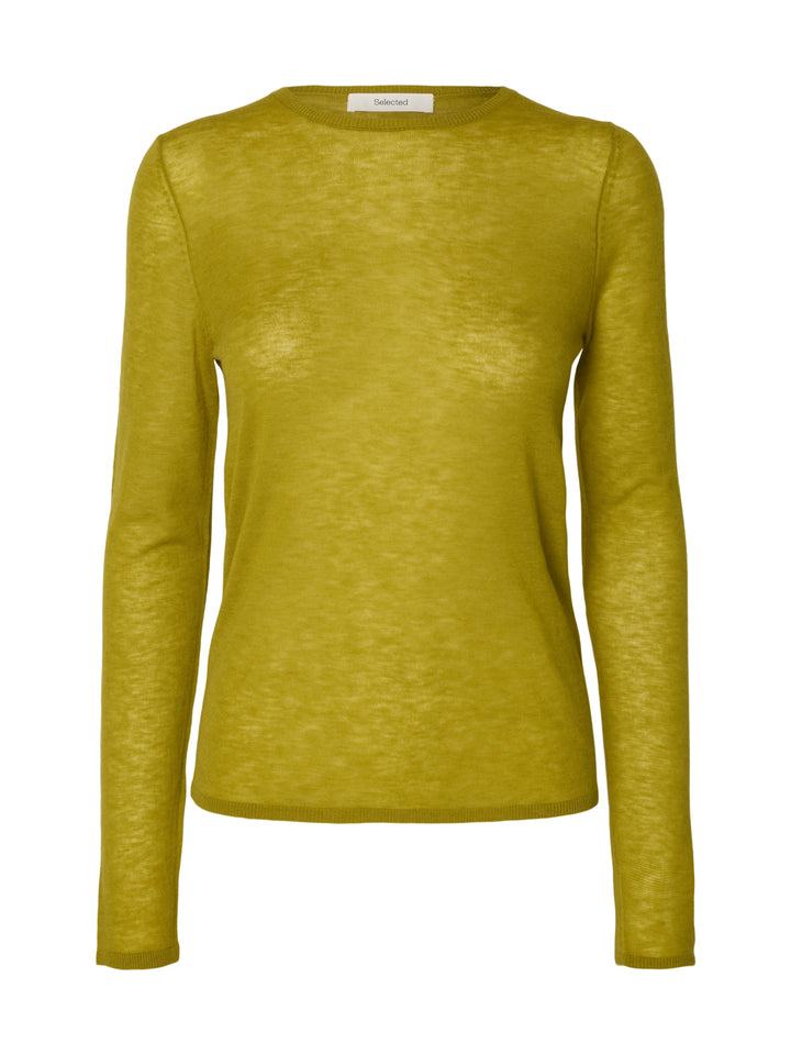SLWVENDY LS KNIT WOOL O-NECK NOOS, Avocado Oil 306985 Bild 1