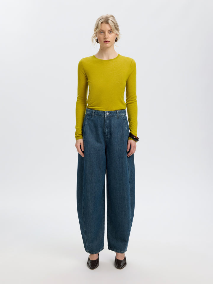SLWVENDY LS KNIT WOOL O-NECK NOOS, Avocado Oil 306985 Bild 6