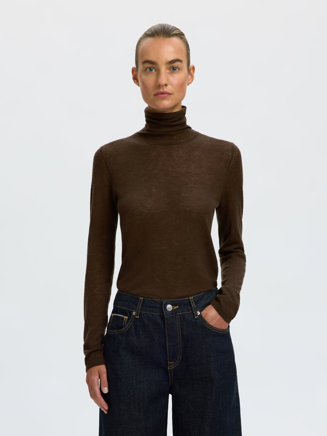 SLWVENDY WOOL LS KNIT ROLL NECK NOO, Delicioso 180751 Bild 2