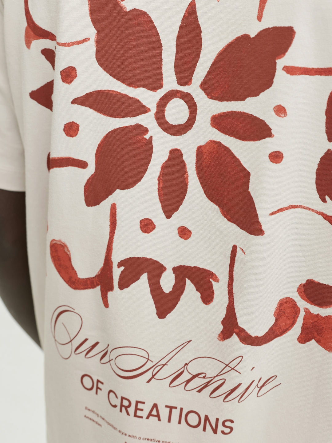 JJART PRINT TEE SS CREW NECK, Moonbeam 176631 Bild 3
